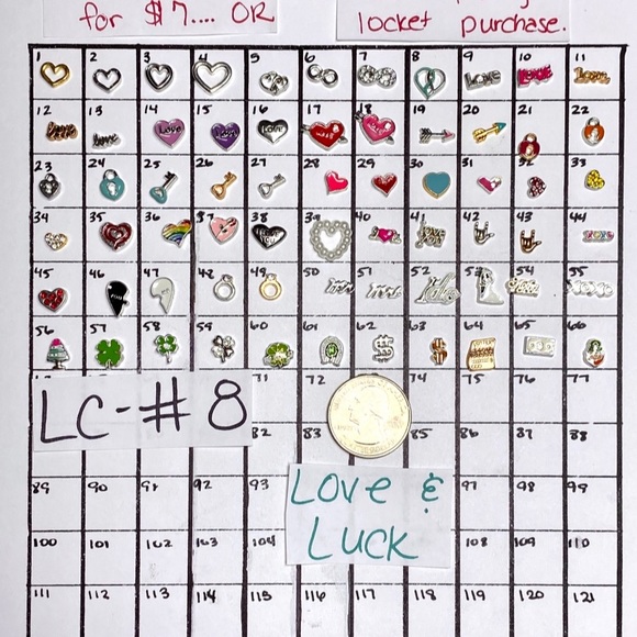 LC-#8 (4X) Love & Luck locket charms - Picture 2 of 8